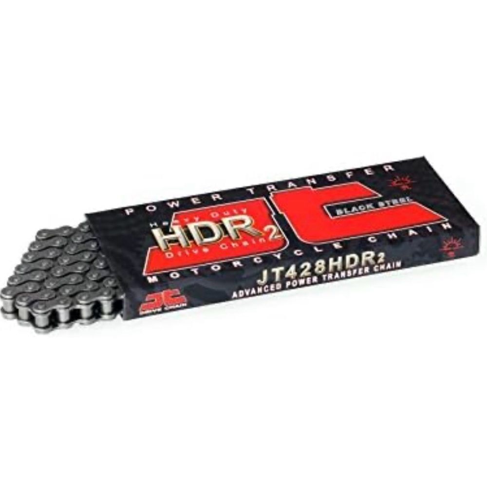 NIB JT HDR2 420 Motorcycle Chain 114 Links Heavy Duty Non O-Ring | Black Steel
